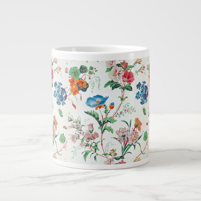 France 1830 Floral Antique Wallpaper Large Coffee Mug (Front)