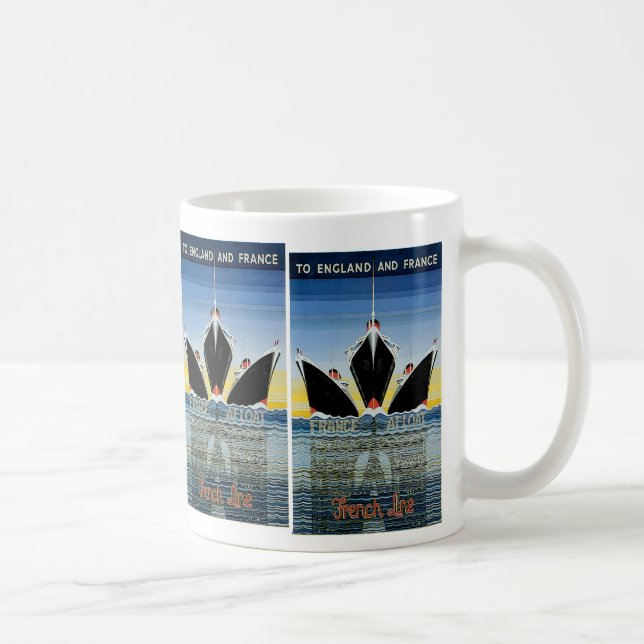 France Afloat - French Line Poster Coffee Mug (Right)