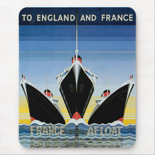 France Afloat - French Line Poster Mouse Mat