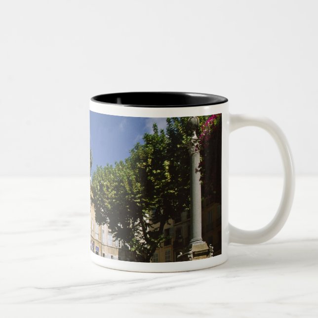 France, Aix en Provence, La Place de la Maire Two-Tone Coffee Mug (Right)
