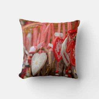 France, Alsace, Colmar. Christmas Market Cushion