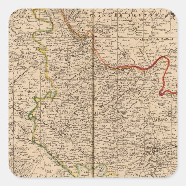 France and Belgium Square Sticker (Front)