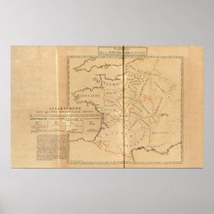 France and Departments Poster