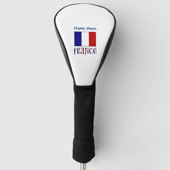 France and French Flag Blue Personalisation  Golf Head Cover (Front)