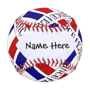 France and French Flag Tiled Personalised  Baseball