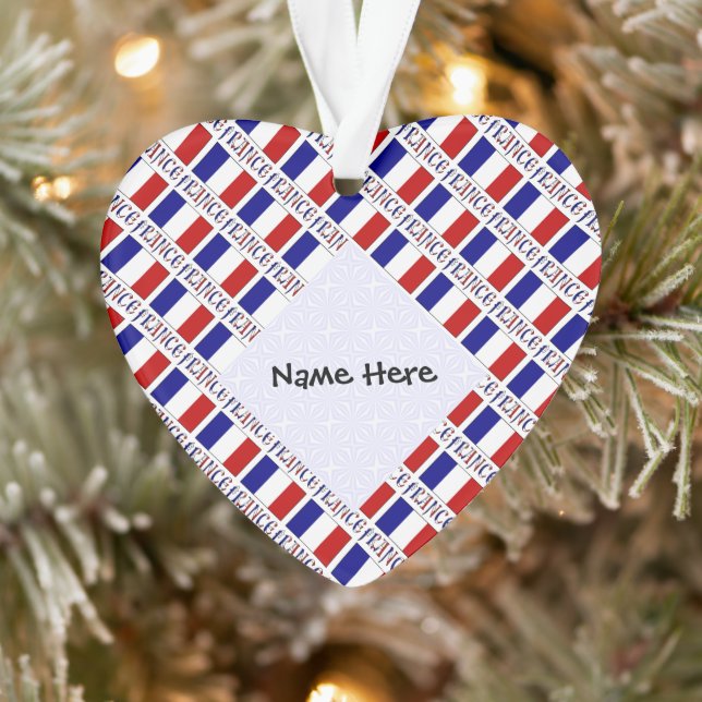 France and French Flag Tiled Personalised  Ornament (Tree)