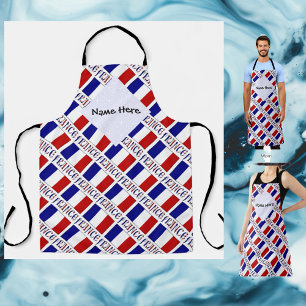 France and French Flag with Your Name Apron