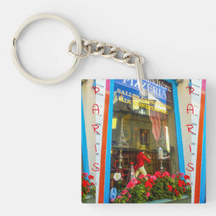 France Architecture Cityscape Street Restaurant Key Ring