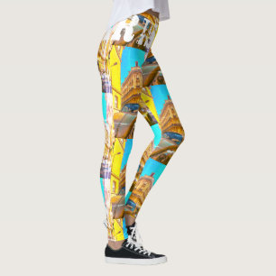 France Architecture French Street Old Car Paris Leggings