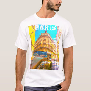 France Architecture French Street Old Car Paris T-Shirt