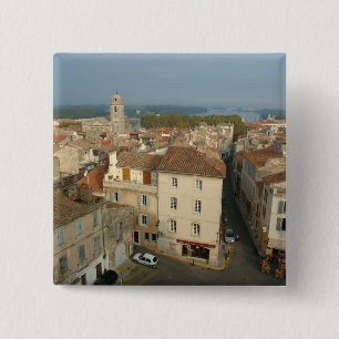 France, Arles, Provence, city view from 15 Cm Square Badge