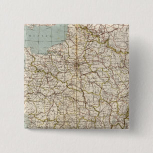 France Atlas Map 15 Cm Square Badge