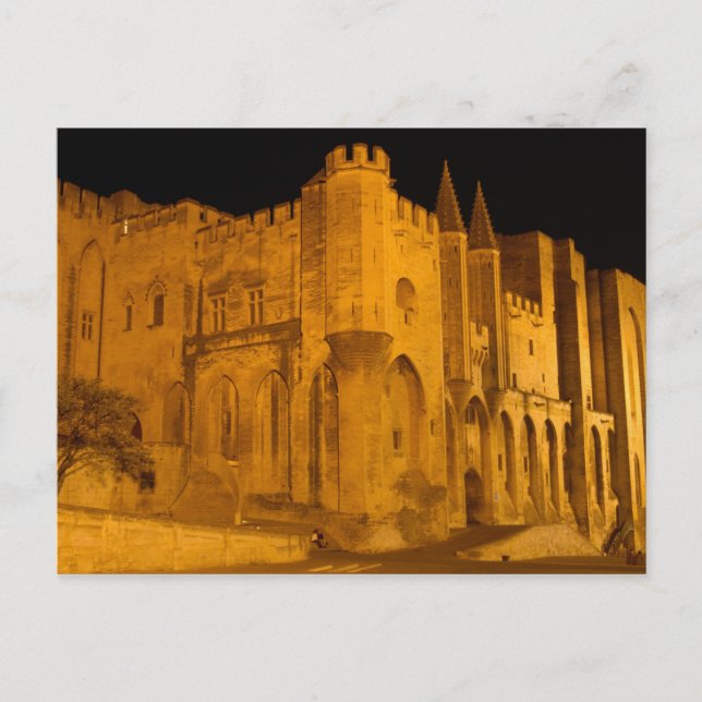 France, Avignon, Provence, Papal Palace at night 2 Postcard (Front)