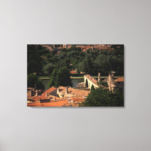 France, Avignon, Provence. Pont St, Benezet. Canvas Print