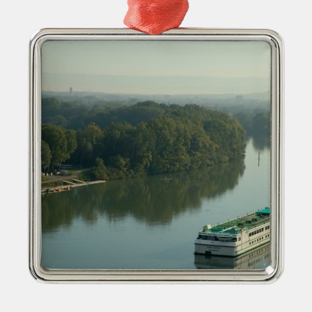 France, Avignon, Provence, Van Gogh riverboat Metal Tree Decoration (Front)