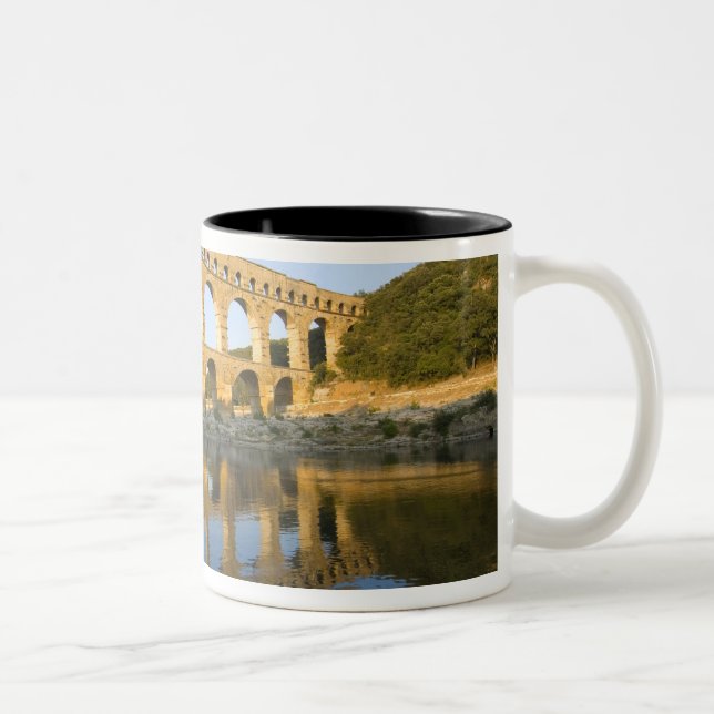 France, Avignon. The Pont du Gard Roman aqueduct Two-Tone Coffee Mug (Right)