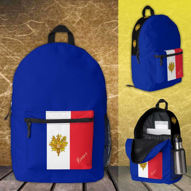 France, backpack, French Flag, patriotic / Frances Printed Backpack (Creator Uploaded)