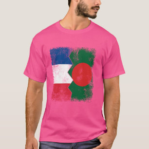 France Bangladesh Flags  Half BENGALI French Roots T-Shirt