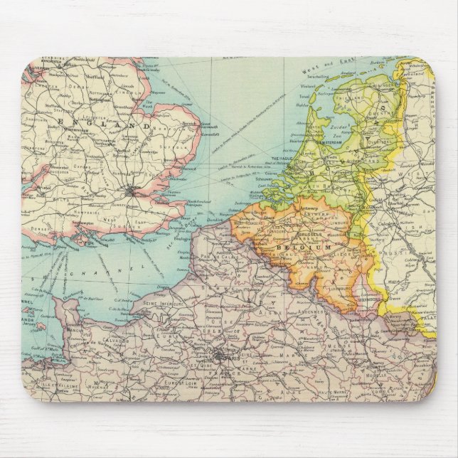 France, Belgium & Holland political Mouse Mat (Front)