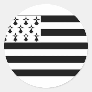 France Brittany Flag Classic Round Sticker