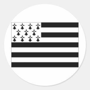 France Brittany Flag Classic Round Sticker