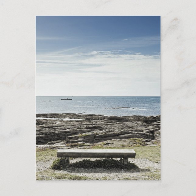 France, Brittany, Morbihan Department, Bench, Postcard (Front)