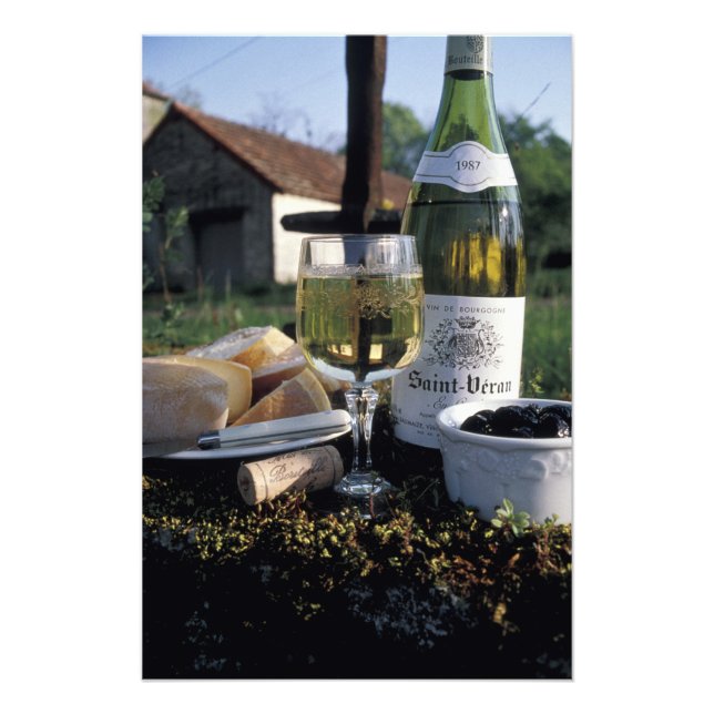 France, Burgundy, Chablis. Local wine and Photo Print (Front)