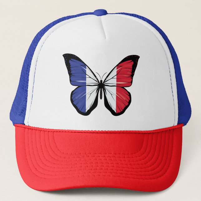 France Butterfly Flag Trucker Hat (Front)