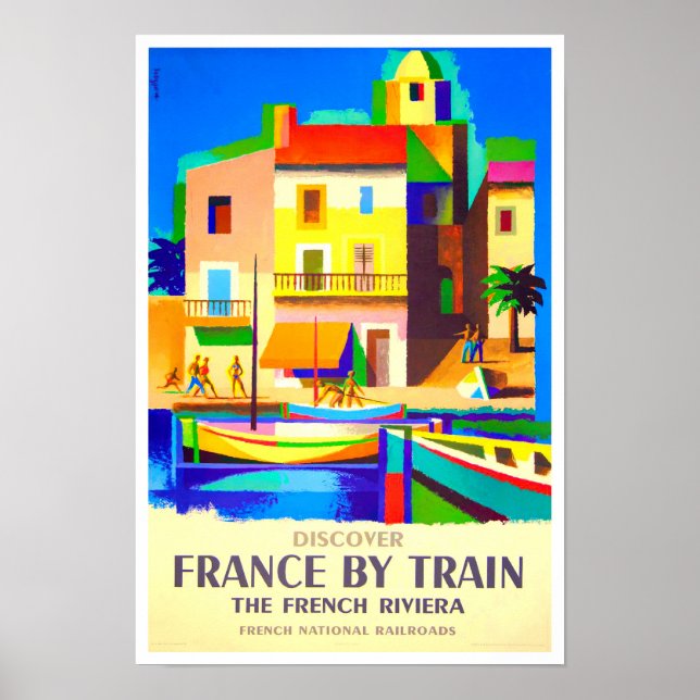 France by train vintage travel poster (Front)