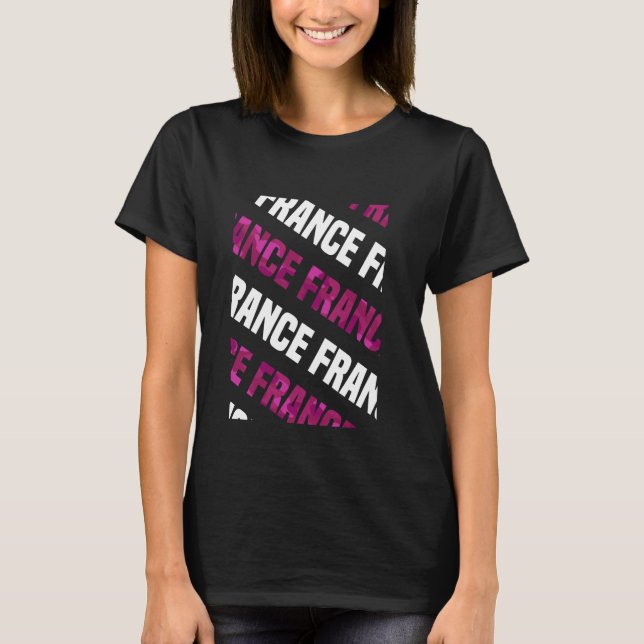 France Camo Pattern Pink Camouflage T-Shirt (Front)