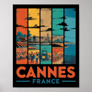 France Cannes French Riviera Beaches Vintage Trave Poster
