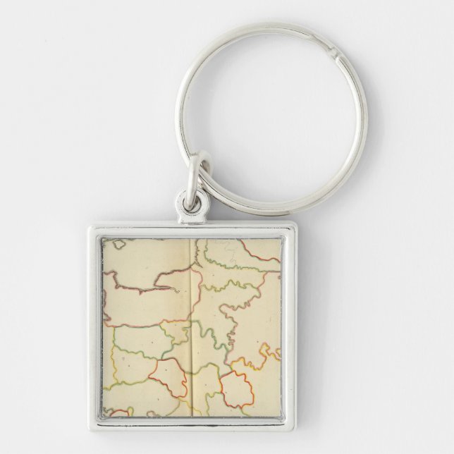 France  Capitals Outlines Key Ring (Front)