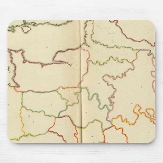France  Capitals Outlines Mouse Mat (Front)