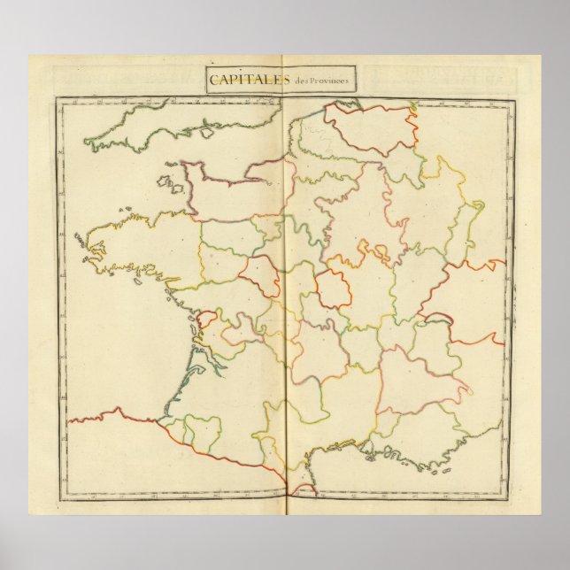 France  Capitals Outlines Poster (Front)