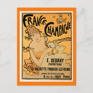 France Champagne Vintage Drink Postcard