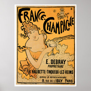 France Champagne Vintage Wine Drink Ad Art Poster