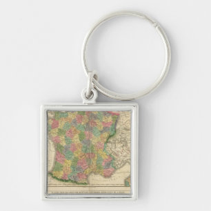 France Chronology Map Key Ring