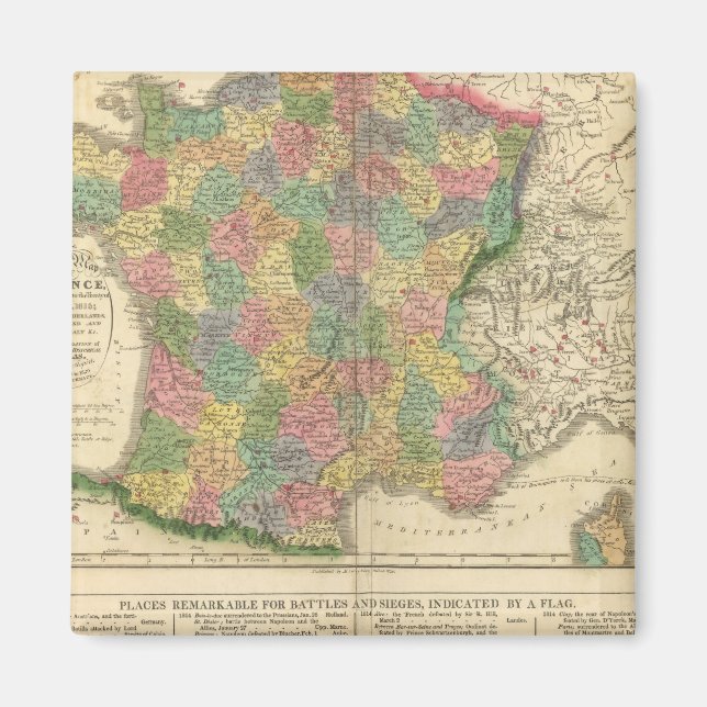 France Chronology Map Magnet (Front)