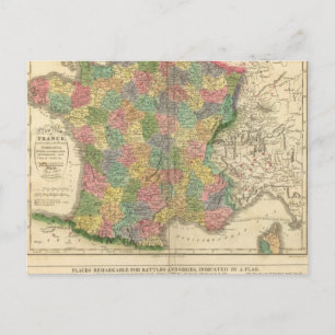 France Chronology Map Postcard