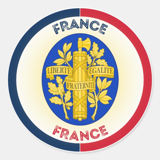 France Coat of Arms Circle Shape Classic Round Sticker (Front)