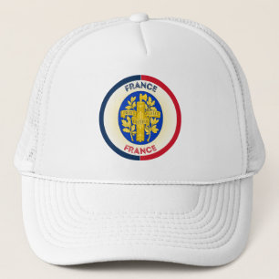 France Coat of Arms Circle Shape Trucker Hat