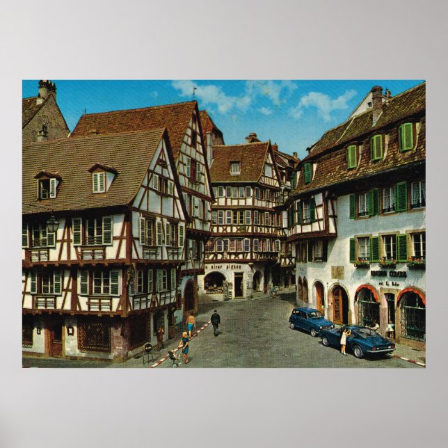 France, Colmar, Alsace, half timbered houses Poster (Front)