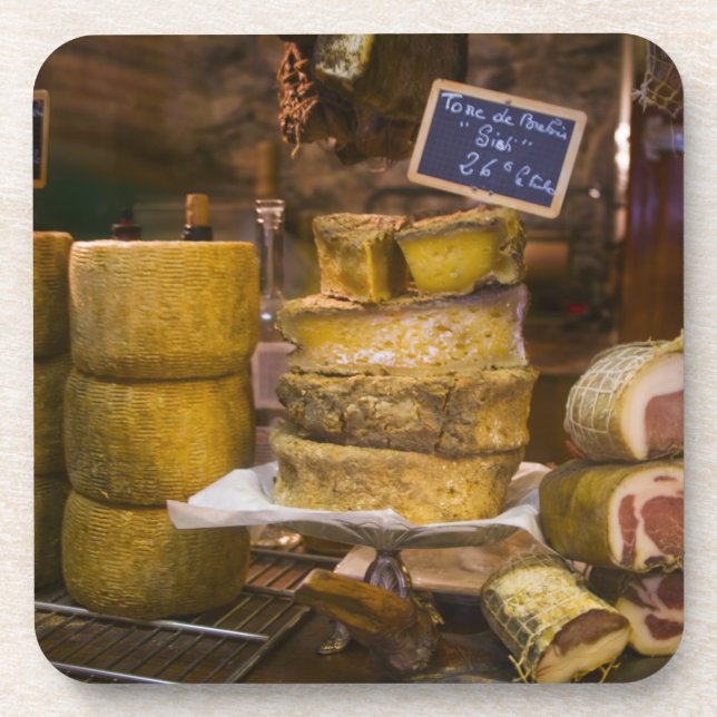 France, Corsica. Local cheeses and charcuterie Coaster (Front)