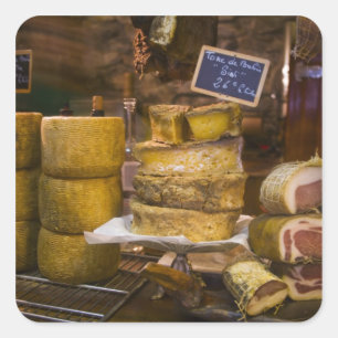 France, Corsica. Local cheeses and charcuterie Square Sticker