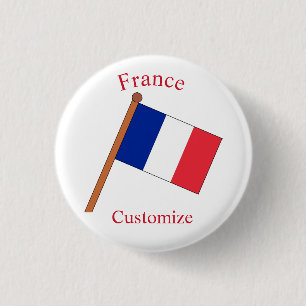 France Country Flag Thunder_Cove 3 Cm Round Badge