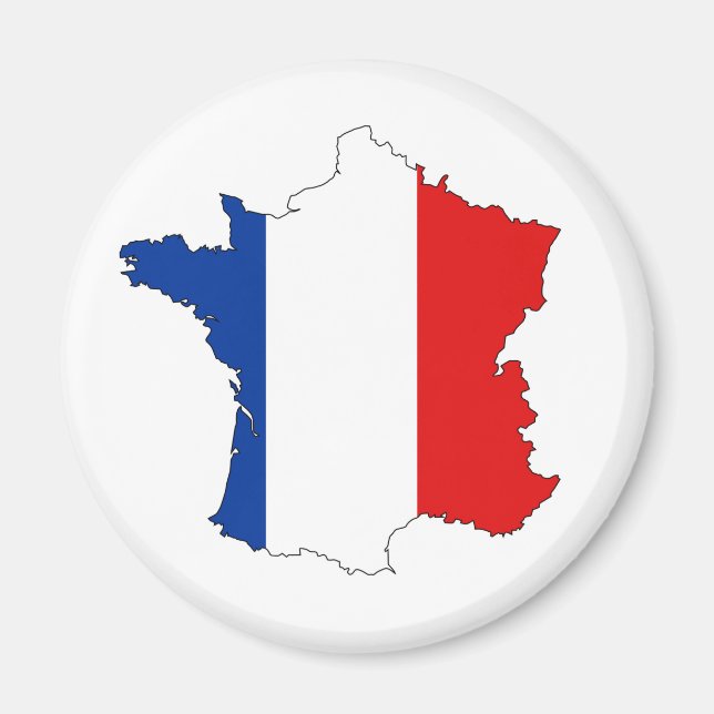 france country map flag label shape magnet (Front)
