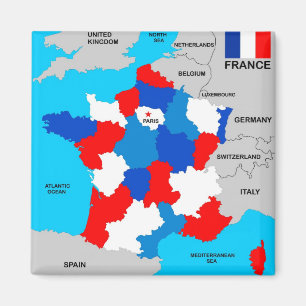 france country political map flag magnet