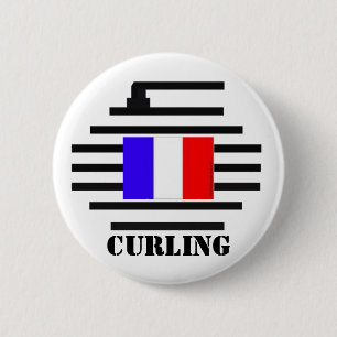 France Curling 6 Cm Round Badge