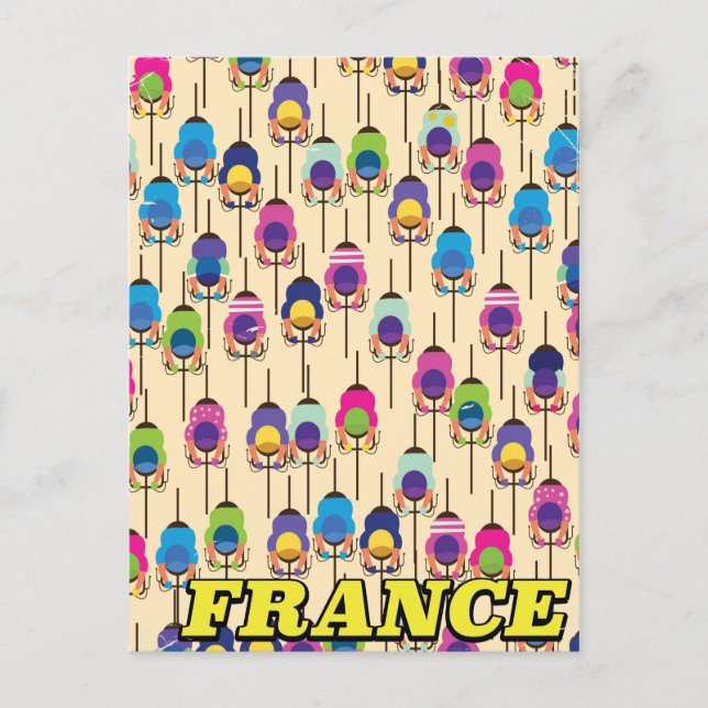 France cycling travel poster postcard (Front)