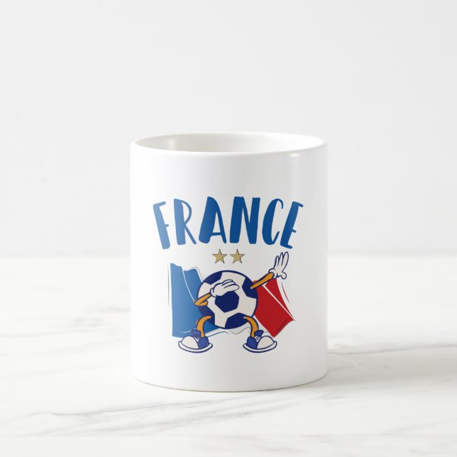France Dabbing Soccer Ball Flag 2 stars Coffee Mug (Center)